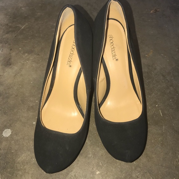 Shoe Dazzle Shoes - Shoedazzle wedge blacks with leopard wedge sz 8